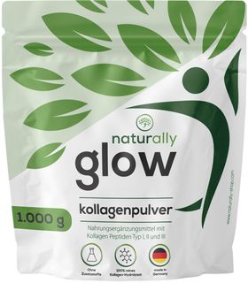 naturally glow Kollagen Pulver | für Haut, Haare & Gelenke | Typ 1,2 & 3