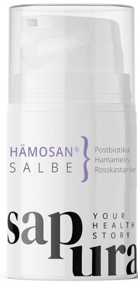 Hämorrhoiden Salbe mit CBD, Hamamelis und Postbiotika | HämoSan | SAPURA®