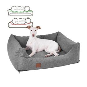 orthopädisches Hundebett "Tessa", Easy Clean-Webstoff, Farbe Grau 120 x 90