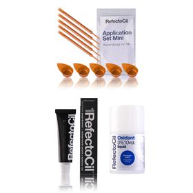 Refectocil Wimpernfarbe tiefschwarz 1 & Refectocil Oxidant flüssig 3% & Mini-Anwendungs Set