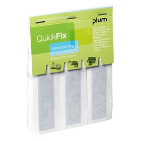 Plum Quick Fix Refillbox mit 30 Pflasterstrips detectable long 120 x 20 mm