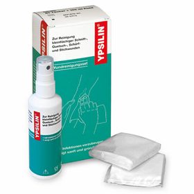 Holthaus Medical YPSILIN Wundreinigungsset groß mit 100 ml Fluid + 20 Tüchern