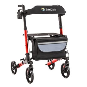 Helavo Aluminium Rollator faltbar mit Sitzfläche und Reisetasche leicht 8,3kg
