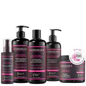 Kerargan - Ultra reparierendes Set Shampoo, Spülung, Maske, Serum & Leave-In mit Keratin