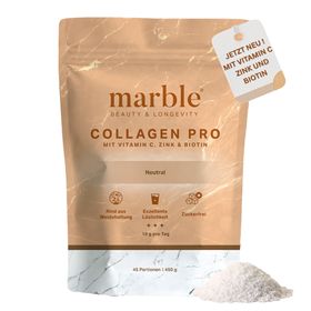 marble© Collagen Pro Geschmacksneutral – Reines Weidekollagen mit Vitamin C, Zink & Biotin