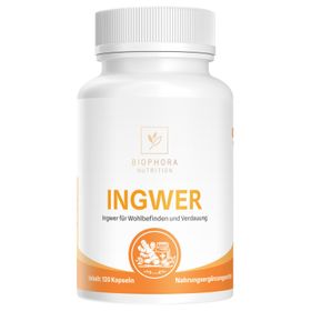 Biophora Ingwer Kapseln | abnehmen ingwer | Hochdosiert mit 1000 mg pro Tagesdosis