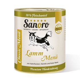 Sanoro - Menü Classic vom Lamm mit 50 % Fleischanteil, Haferflocken* und Karotte*