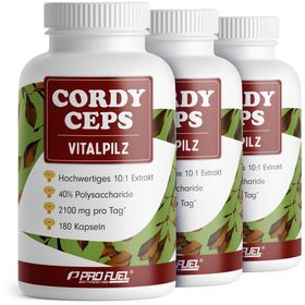 Profuel - Cordyceps Kapseln 180x - 2100 mg Vitalpilz-Extrakt aus Cordyceps sinensis - 540 Kapseln