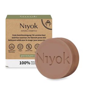 Niyok Feste Gesichtsreinigung Bio – Unreine Haut, Grüner Tee & Tonerde