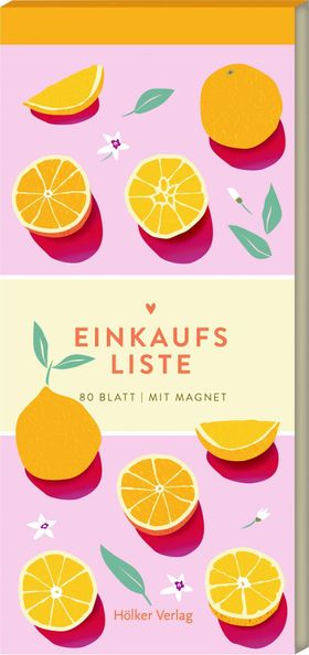 Einkaufsliste - Orangen 80 Blatt | Mit Magnet
