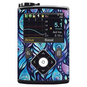 Diasticker® Minimed Sticker inkl. Clip (600/700er-Serie) "Batik Peacock"