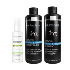 Dr. Eve_Ryouth Keratin-Shampoo + Spülung + Haaröl-Set