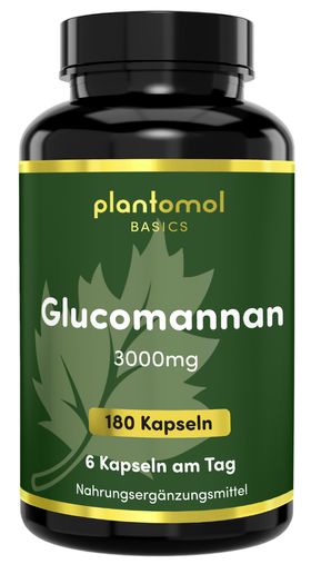 plantomol® Basics - Glucomannan Kapseln - 3000mg Glucomannan pro Tagesdosis aus der Konjak-Knolle