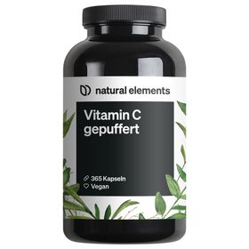 natural elements Vitamin C gepuffert 500mg – 365 Kapseln – magenschonend – pflanzliche Fermentation