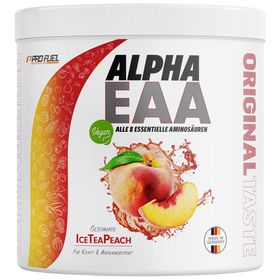 ProFuel - Alpha.EAA Pulver - Eistee-Pfirsich - optimal hochdosiert, Made in Germany, 100% vegan