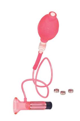 Clitoral Vibrating Pump Clear Hot Pink