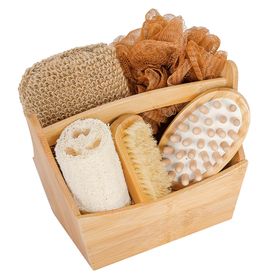Croll & Denecke Wellness Geschenkset Bambus 6-teilig in Box aus Holz