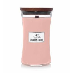 WoodWick Pressed Blooms & Patchouli Duftkerze mit Holzdocht