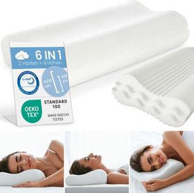 ELONEO 2x Nackenstützkissen mit waschbarem Aloe Vera Bezug, für Hausstauballergiker geeignet