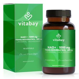 Vitabay NAD+ 1000 mg  Trans-Resveratrol 600 mg liposomal - hochdosiert