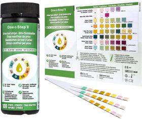 100 One+Step Urinteststreifen für 8 Indikatoren - Gesundheitstest inkl. Referenzfarbkarte