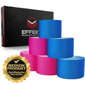 Effekt Manufaktur Kinesiologie Tape – 500 x 5 cm – in blau und pink