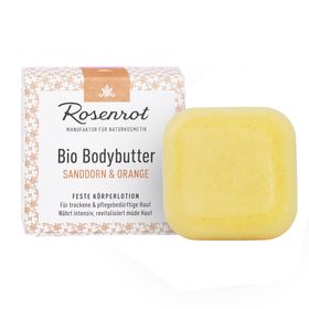 Rosenrot Naturkosmetik - Bio Bodybutter - Sanddorn & Orange - feste Bodylotion