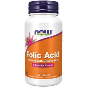 Now Foods, Folic Acid (Folsäure), 800 mcg, vegane Tabletten