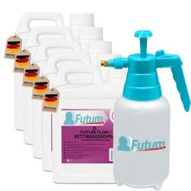 FUTUM 5x2L Bettwanzen- / Flohspray + 2L Sprüher