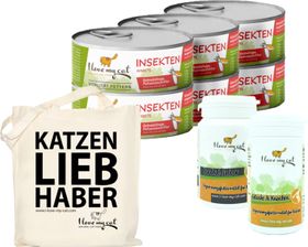 I love my cat Sparset für Britisch Langhaar Nassfutter mit Insekten Nahrungsergänzung und Pflege