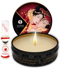 Shunga - Massagekerze mit Aroma Erdbeere