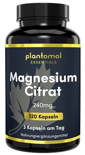 plantomol® Essentials - Magnesium-Citrat Kapseln 240mg Magnesium hochdosiert /Tag - vegan