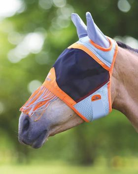 Shires Air Motion Fliegenmaske mit Ohren & Nasenfransen