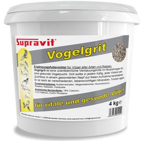 Supravit Vogelgrit Grit für Vögel & Geflügel – Mineralgrit mit Calcium - Verdauungshilfe