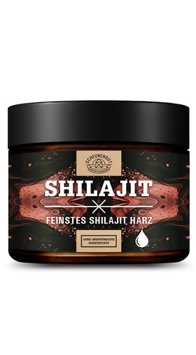 Scheunengut® Shilajit Harz | Das Original mit Dosierlöffel im Glastiegel