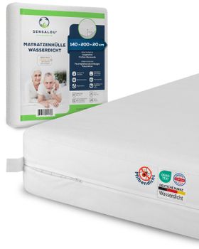 Sensalou Matratzenbezug mit Reissverschluss wasserdicht 140x200x20cm Matratzenhülle  für Allergiker