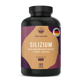 TRUE NATURE® Silizium Kapseln (aus Bambusextrakt + Zink + Selen)
