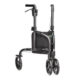Helavo Dreiradrollator schmal faltbar 3 Raeder Aluminium All Terrain Gehhilfe 5,5kg