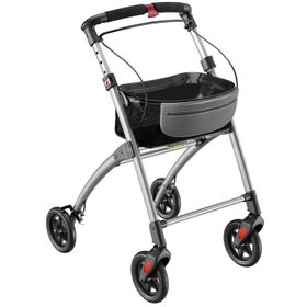 aktivshop Wohnungsrollator mit Feststellbremse, Aluminium-Rahmen & abnehmbares Tablett