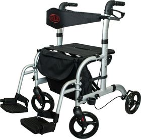 Antar Aluminium Hybrid Rollator Rollstuhl 2 in 1 Transportstuhl Reiserollator