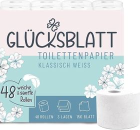 Glücksblatt Toilettenpapier Klassisch Weiss BIG PACK