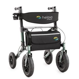 Helavo Outdoor Rollator mit Luftbereifung faltbar mit Sitz und Rueckenlehne