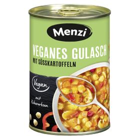 Menzi Veganes Gulasch mit Süßkartoffeln