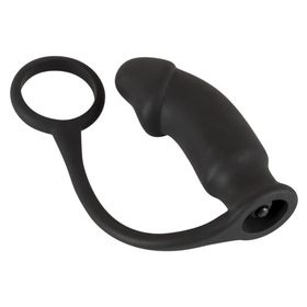 Vibro-Penisring „Ring + Plug“ | Penis-/Hodenring mit Vibro-Analplug | Black Velvets