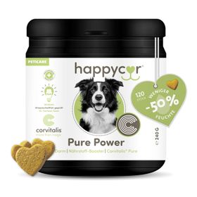 happycor® Pure Power Nährstoff-Booster, optimiert das tägliche Futter als natürlicher Funktionssnack