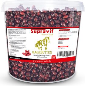Supravit Hagebutten Pferd und Ponys | 2kg Eimer ganze getrocknete Früchte ohne Zucker