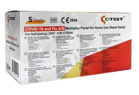 CITEST 3 in 1 COVID-19 + Influenza A+B Viren Corona Schnelltest + Gratis BLT Desinfektionsmittel