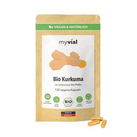 myvial® Bio Kurkuma mit schwarzem Bio Pfeffer Komplex Kapseln - Curcumin - 2360 mg hochdosiert