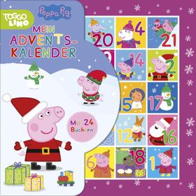 Peppa Pig: Mein Adventskalender 24 Büchlein aus stabiler Pappe mit Aufhängern in wiederverschließ...