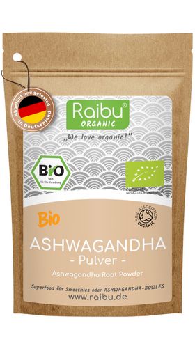 RAIBU BIO Ashwagandha Pulver – 100 % rein